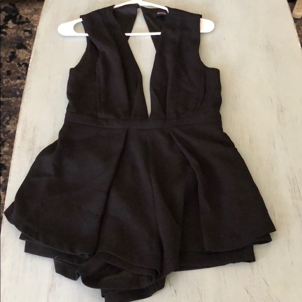 Plunge black romper